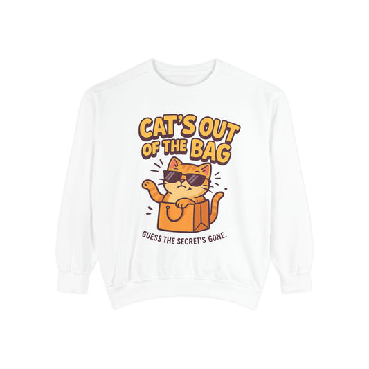 Cat's Out of the Bag Sweatshirt, Cute Cat Lover Gift, Cozy Unisex Pullover, Fun Fashion for Casual Days, Perfect for Birthdays, Cat [...]