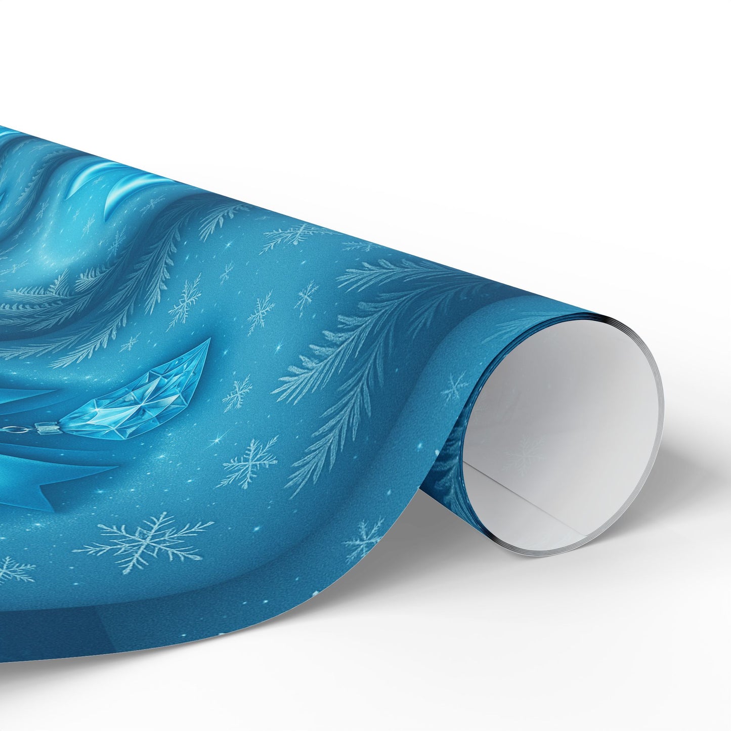 Blue Holiday Gift Wrapping Paper, Festive Snowflake Prints, Eco-Friendly Wrap for Birthdays, Christmas, and Special Occasions Printify