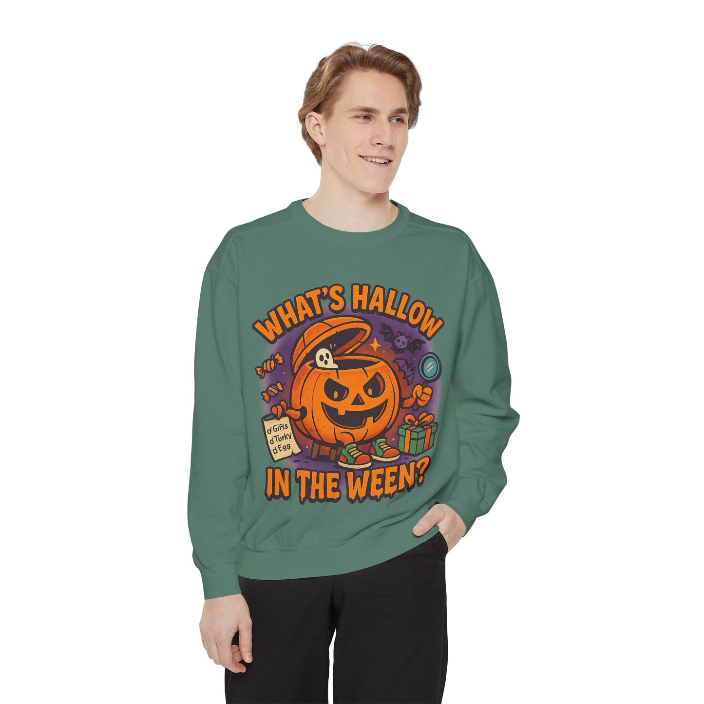 Halloween Themed Unisex Sweatshirt - What's Hallow in the Ween? Printify
