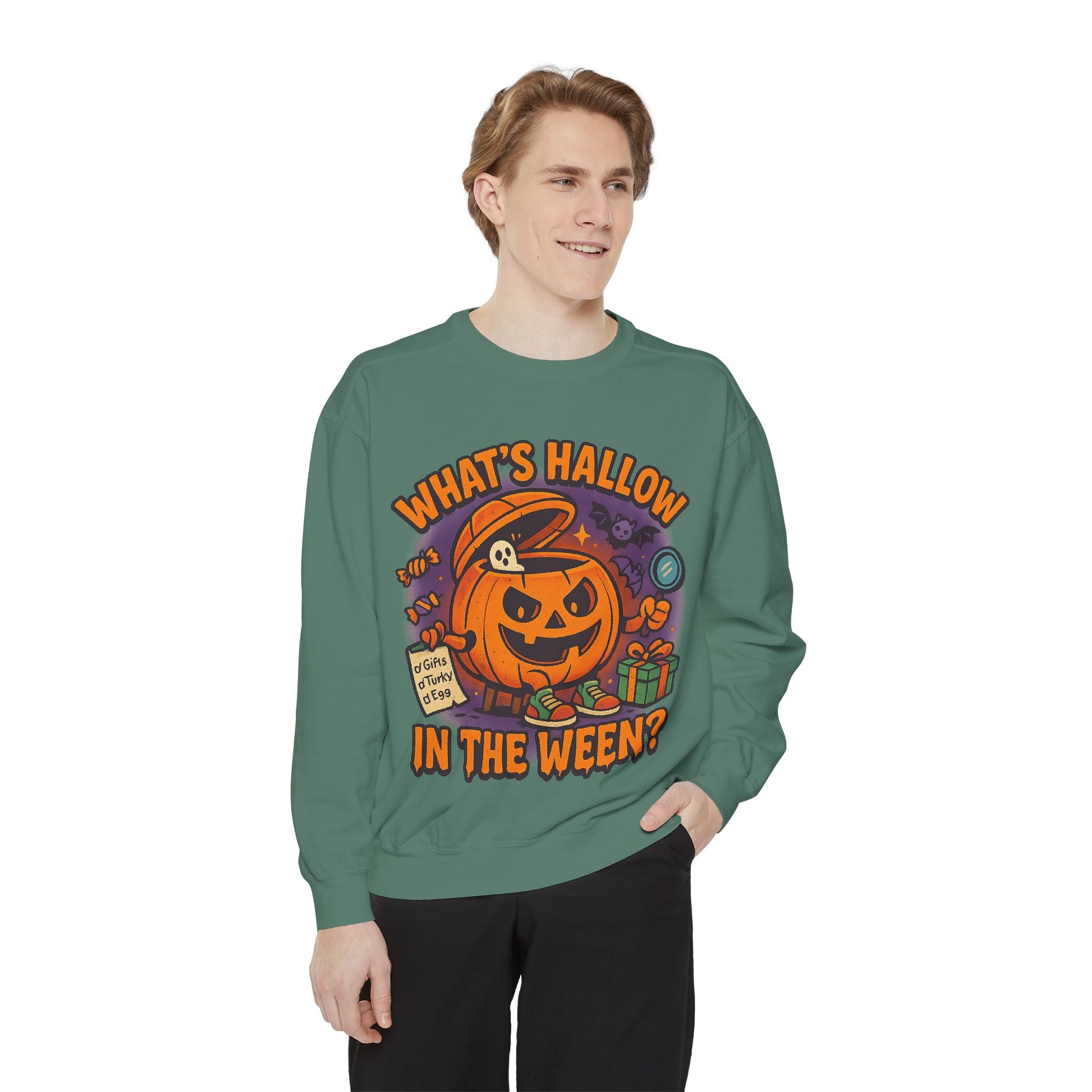 Halloween Themed Unisex Sweatshirt - What's Hallow in the Ween? Printify