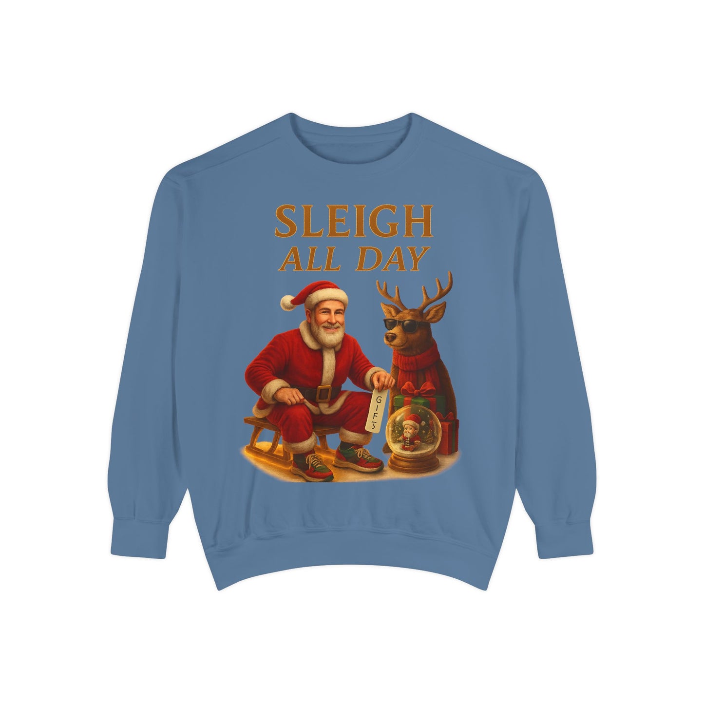 Sleigh All Day Sweatshirt, Cozy Holiday Sweatshirt, Unisex Christmas Apparel, Festive Sweatshirt Gift, Winter Wardrobe Essential Printify