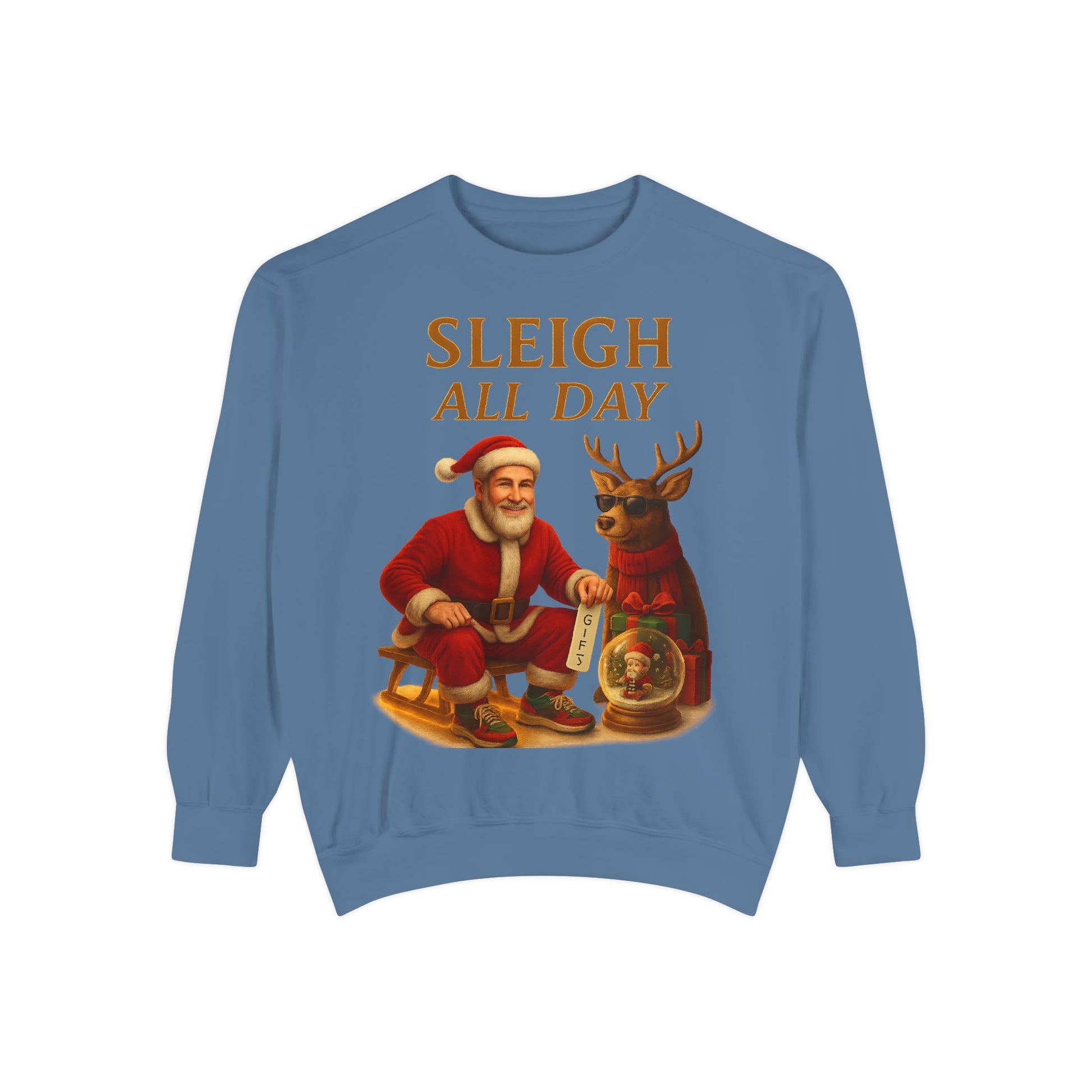 Sleigh All Day Sweatshirt, Cozy Holiday Sweatshirt, Unisex Christmas Apparel, Festive Sweatshirt Gift, Winter Wardrobe Essential Printify