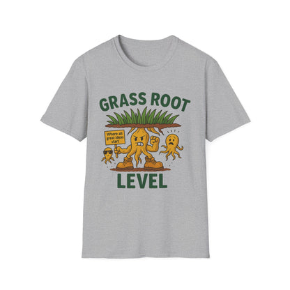 Grass Root Level Unisex T-Shirt - Softstyle Tee for Nature Lovers, Eco-Friendly Gift, Casual Everyday Wear, Sustainable Fashion