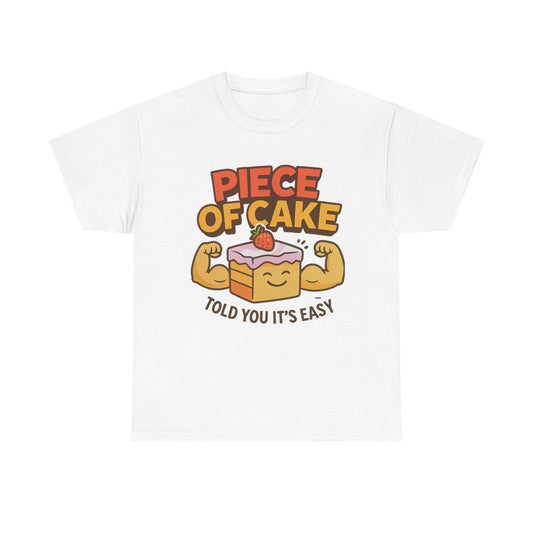 Fun Cake Graphic Tee, Piece of Cake T-Shirt, Foodie Gift, Self-Care Apparel, Birthday Celebration Wear, Casual Everyday Fashion