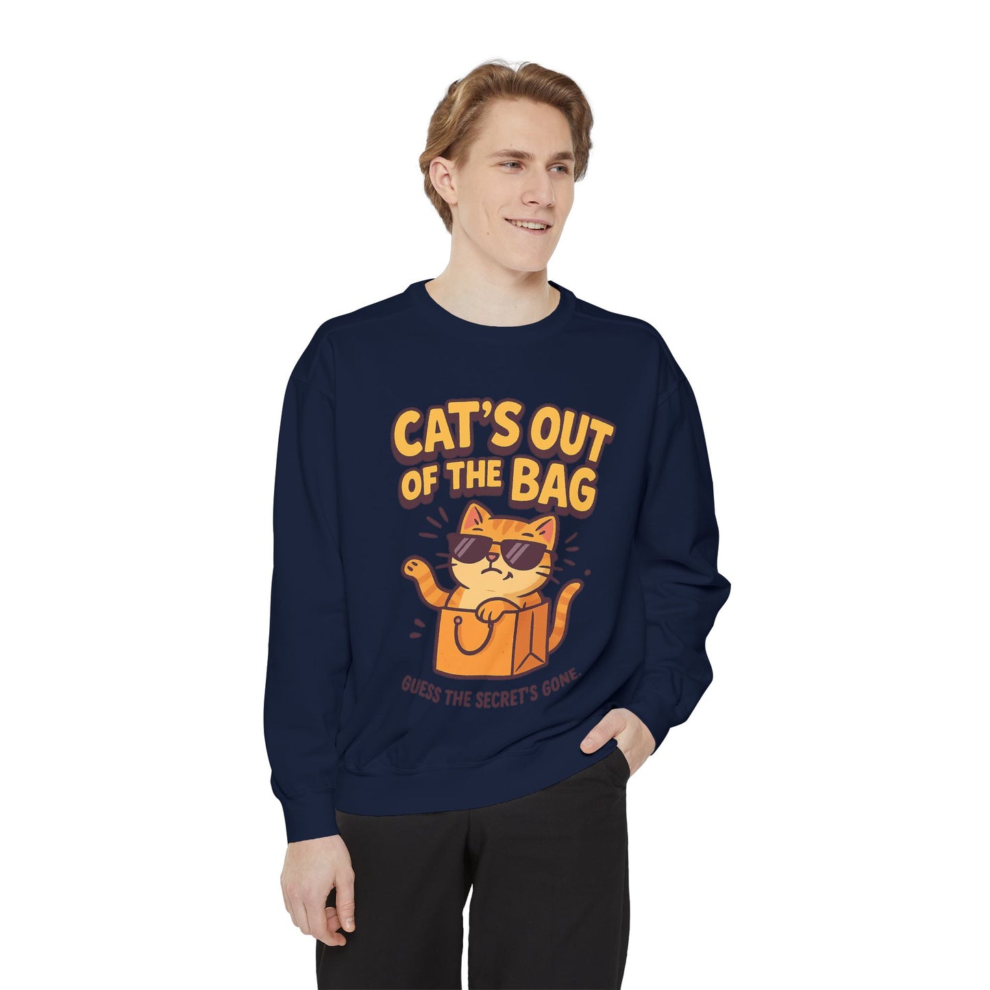 Cat's Out of the Bag Sweatshirt, Cute Cat Lover Gift, Cozy Unisex Pullover, Fun Fashion for Casual Days, Perfect for Birthdays, Cat [...]